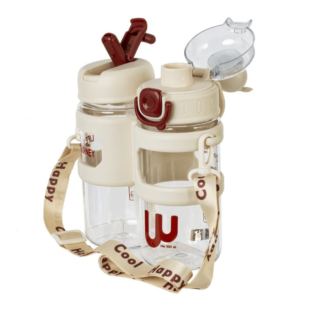 Tomatodo Con 2 Botellas Con Capacidad De 500ML + 500ML Blanco1