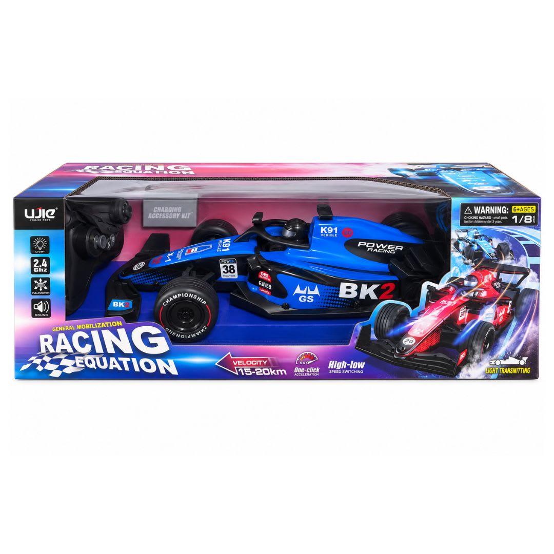 Auto Carreras a Control Remoto Racing Equation 1:8 con Luces y Sonido Surtido5
