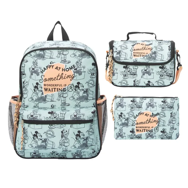 Set Mochila Lonchera Cartuchera Minnie escolar Colección A1