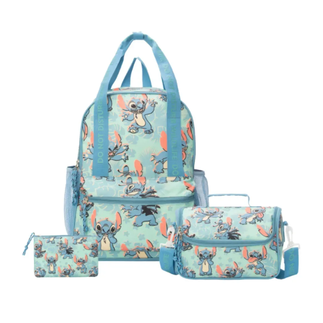Set Mochila Lonchera y Cartuchera Stitch Ecofriendly A1