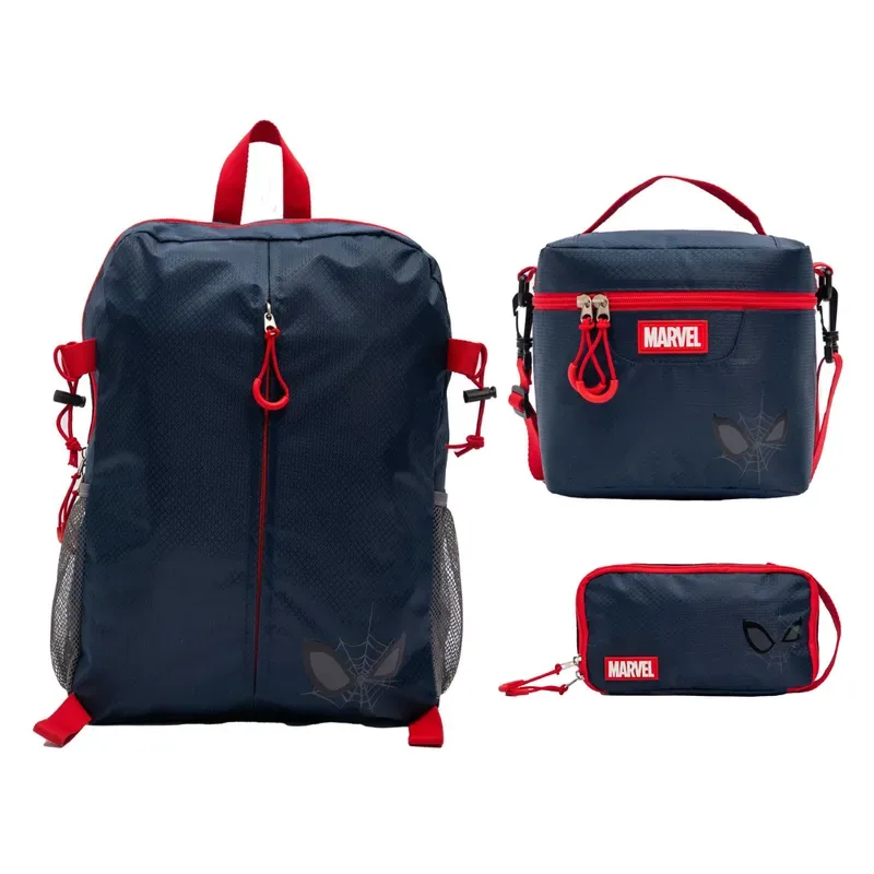Set Mochila Lonchera Cartuchera Spiderman escolar Colección1