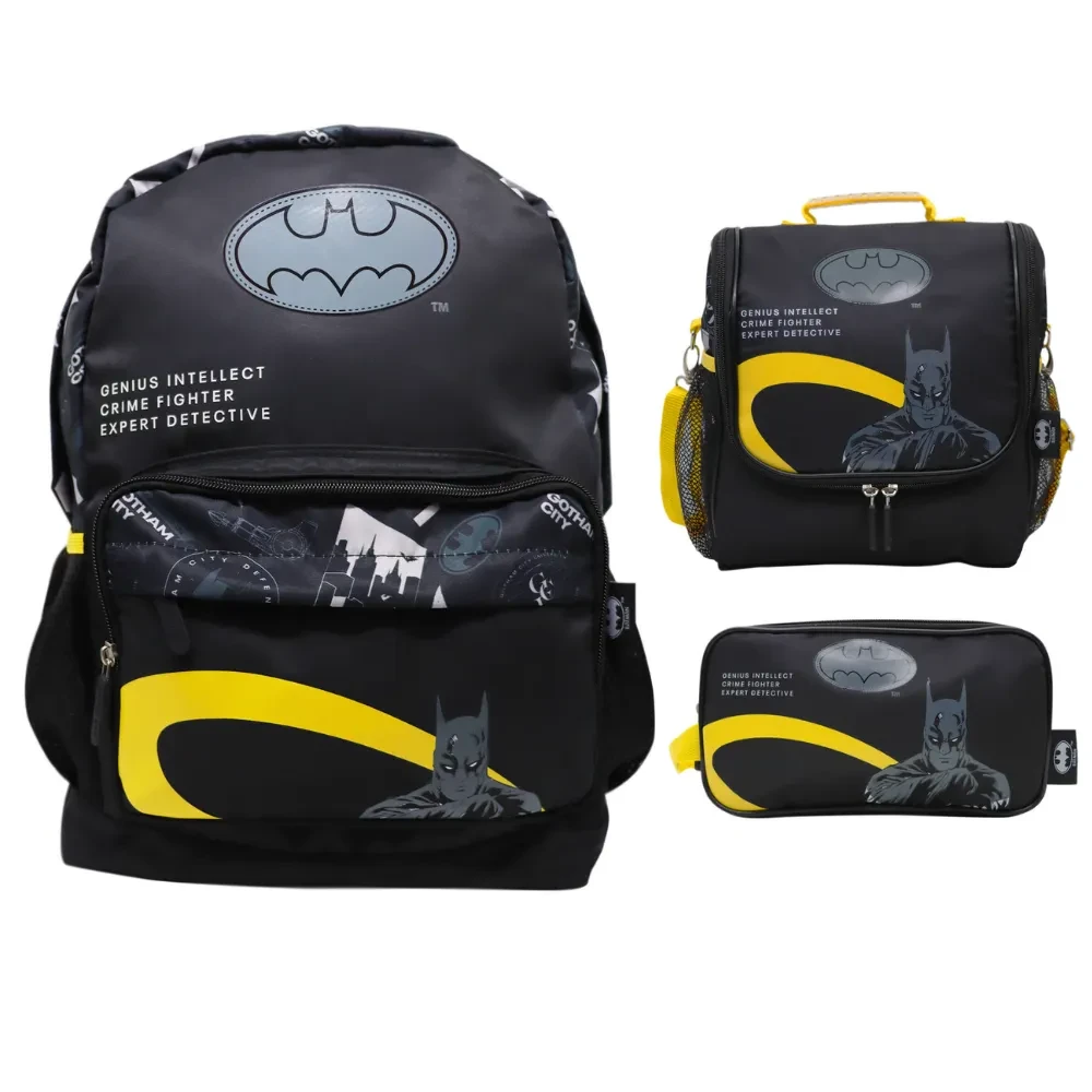 Set Mochila Lonchera y Cartuchera Batman Premium Teens3