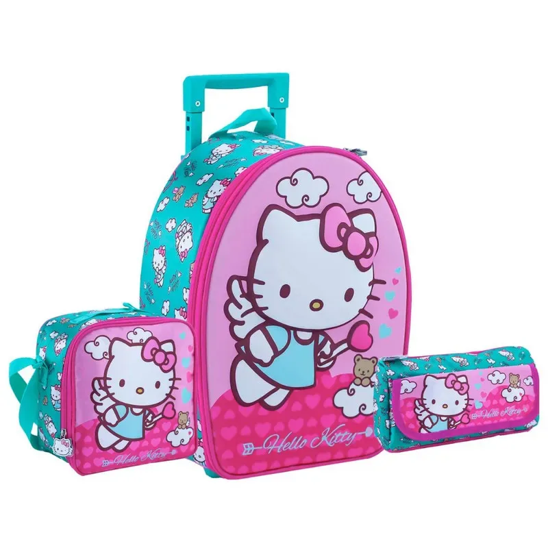Set Scool Ranger Maleta Lonchera Cartuchera Hello Kitty 3D6