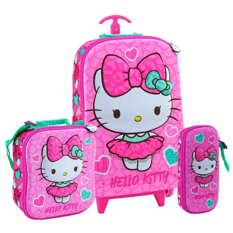 Scool Ranger Maleta Lonchera Cartuchera Hello Kitty Full 3D3