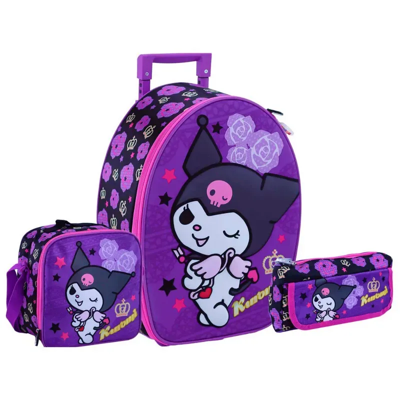 Set Scool Ranger Maleta Lonchera Cartuchera Kuromi 3D7