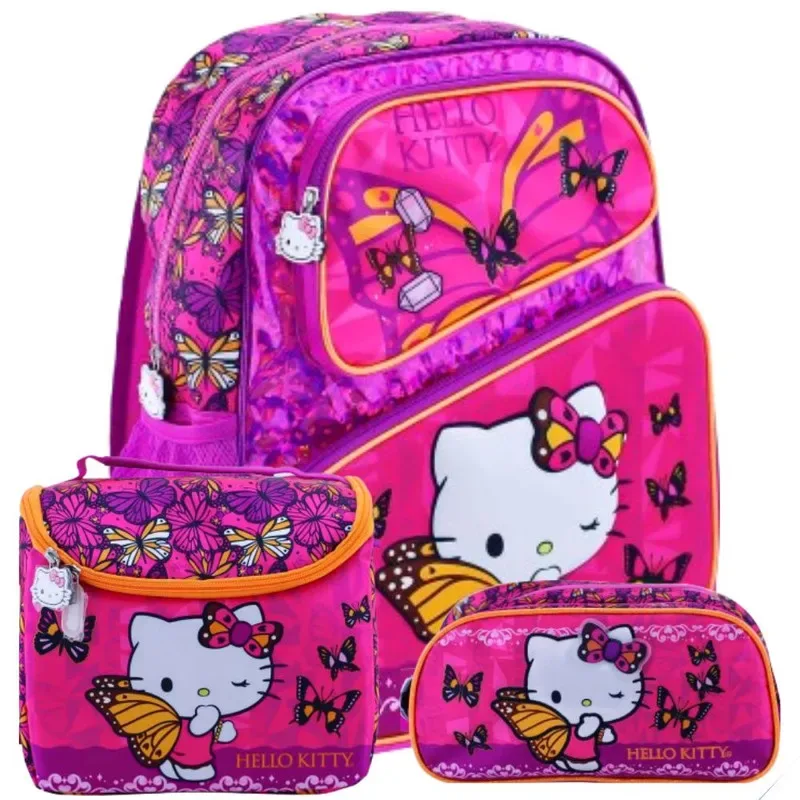 Set Scool Magic Mochila Lonchera Cartuchera Hello Kitty7