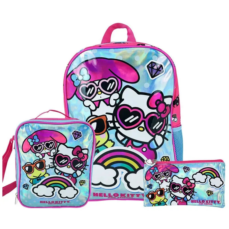 Scool Kombat Mochila Lonchera Cart Hello Kitty Metalizado1