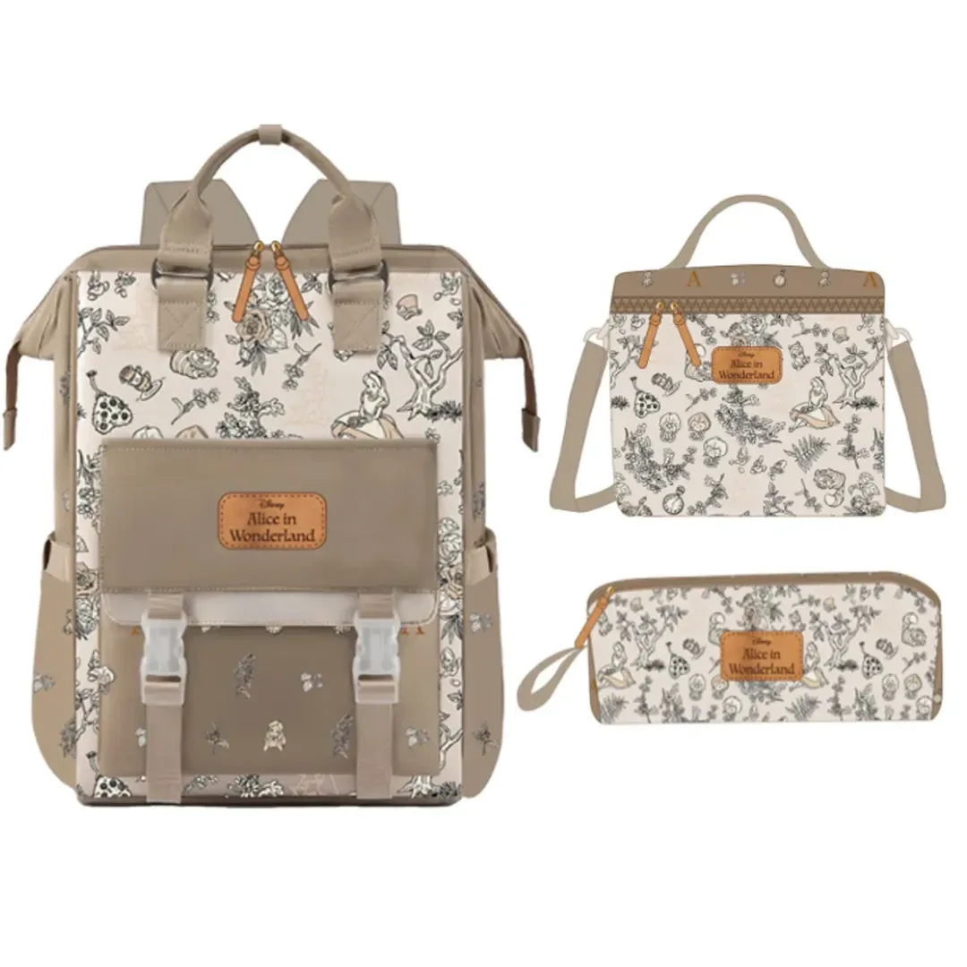 Set Escolar Mochila Lonchera Cartuchera Alicia en el Pais de las Maravillas4