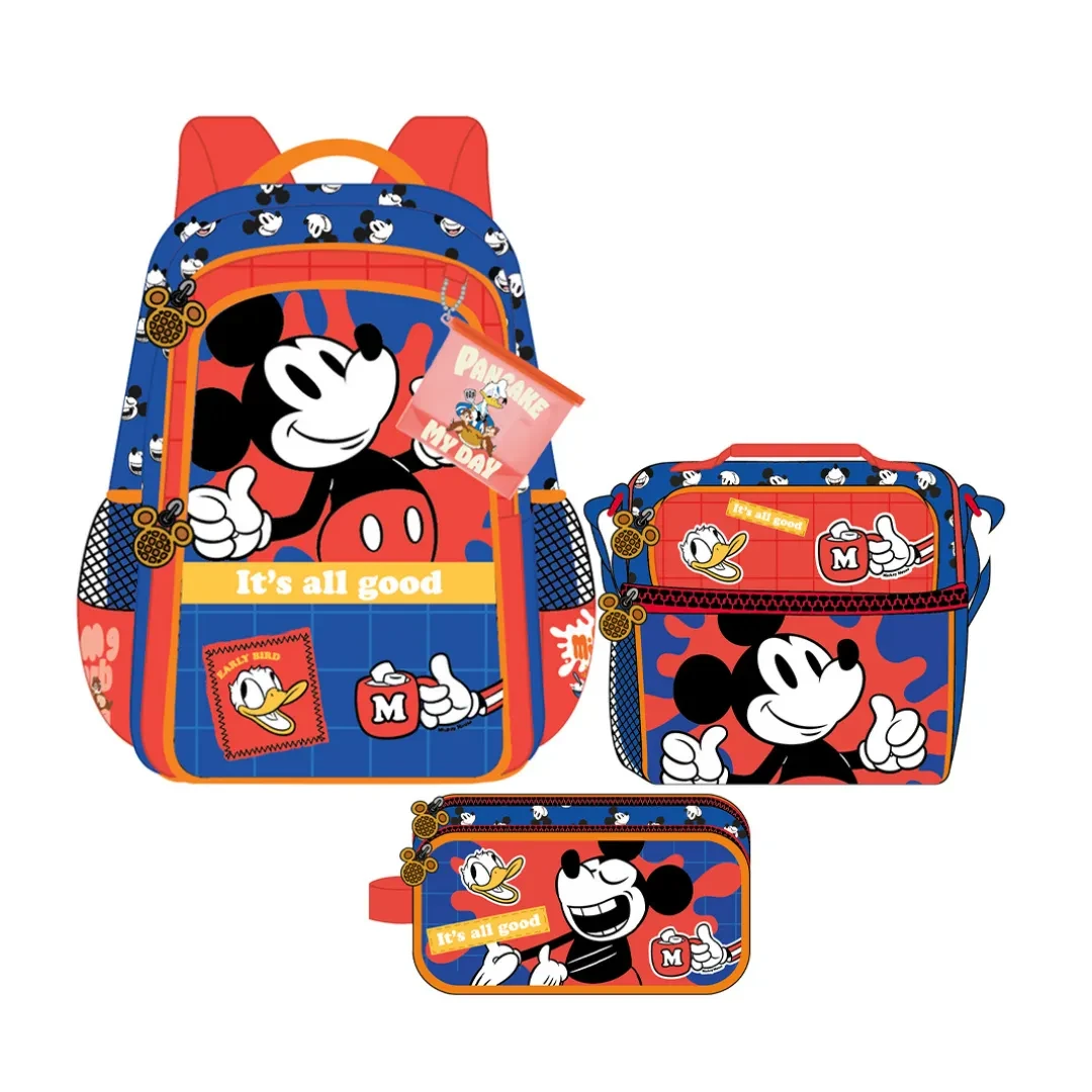 Set Escolar Mochila Lonchera Cartuchera Mickey Premium Oficio4