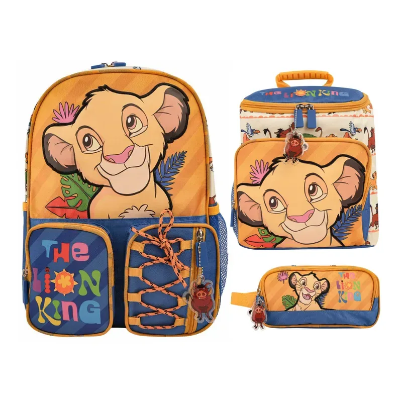 Set de Mini-Mochila Lonchera Cartuchera Nido Rey Leon Colección B1