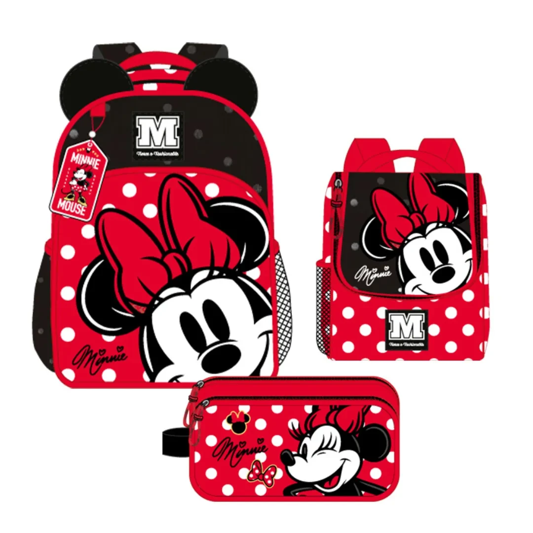 Set Escolar Mochila Lonchera Cartuchera Minnie Disney Oficio4