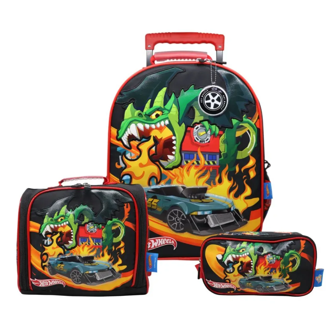 Set Maleta Lonchera Cartuchera Hot Wheels Dragón4