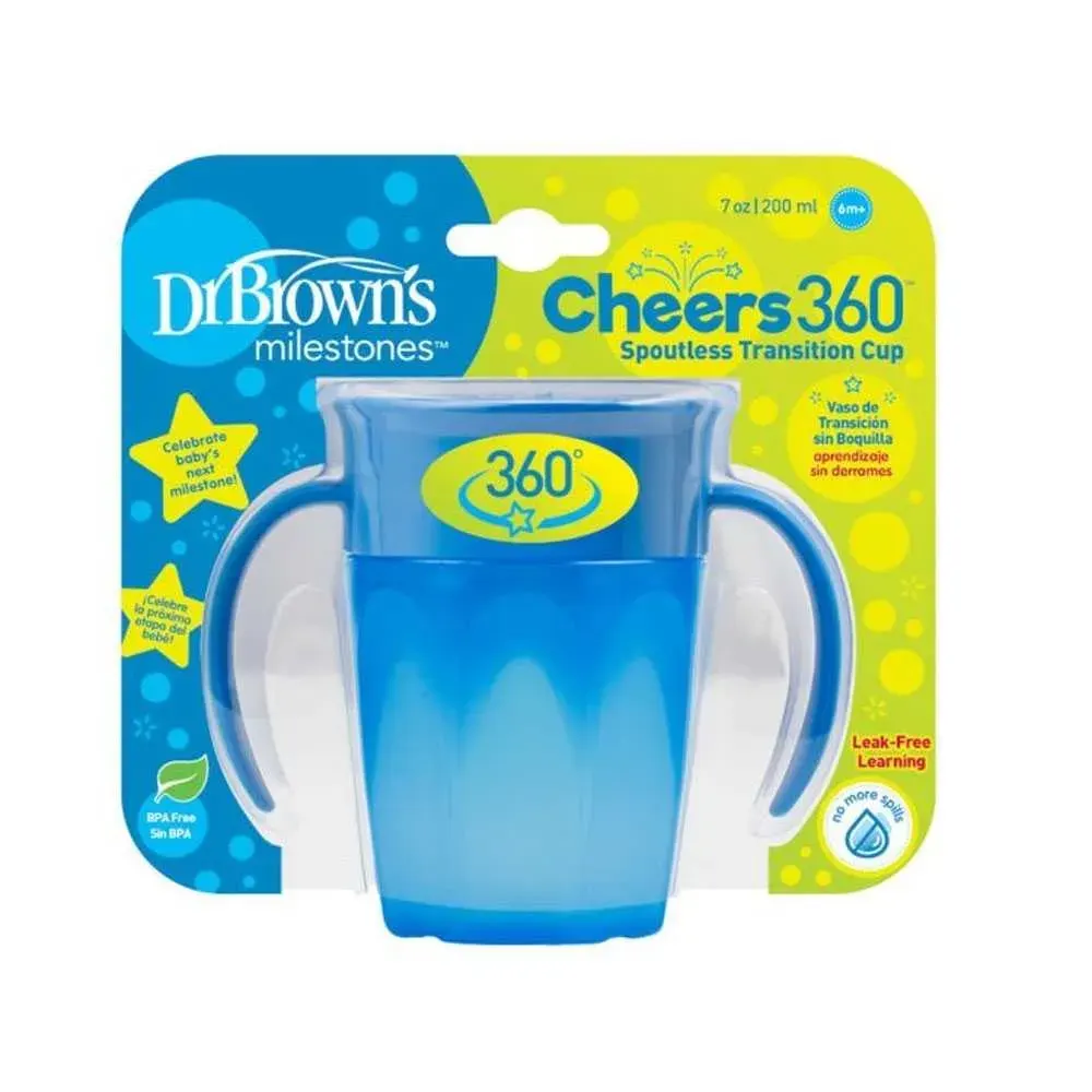 Vaso Cheers 360° de 7oz/200ml Azul Dr Brown's1