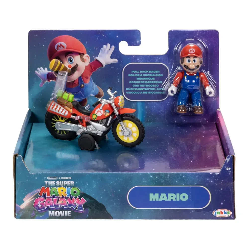 The Super Mario Galaxy Movie - Figura Mario Con Motocicleta PullBack5