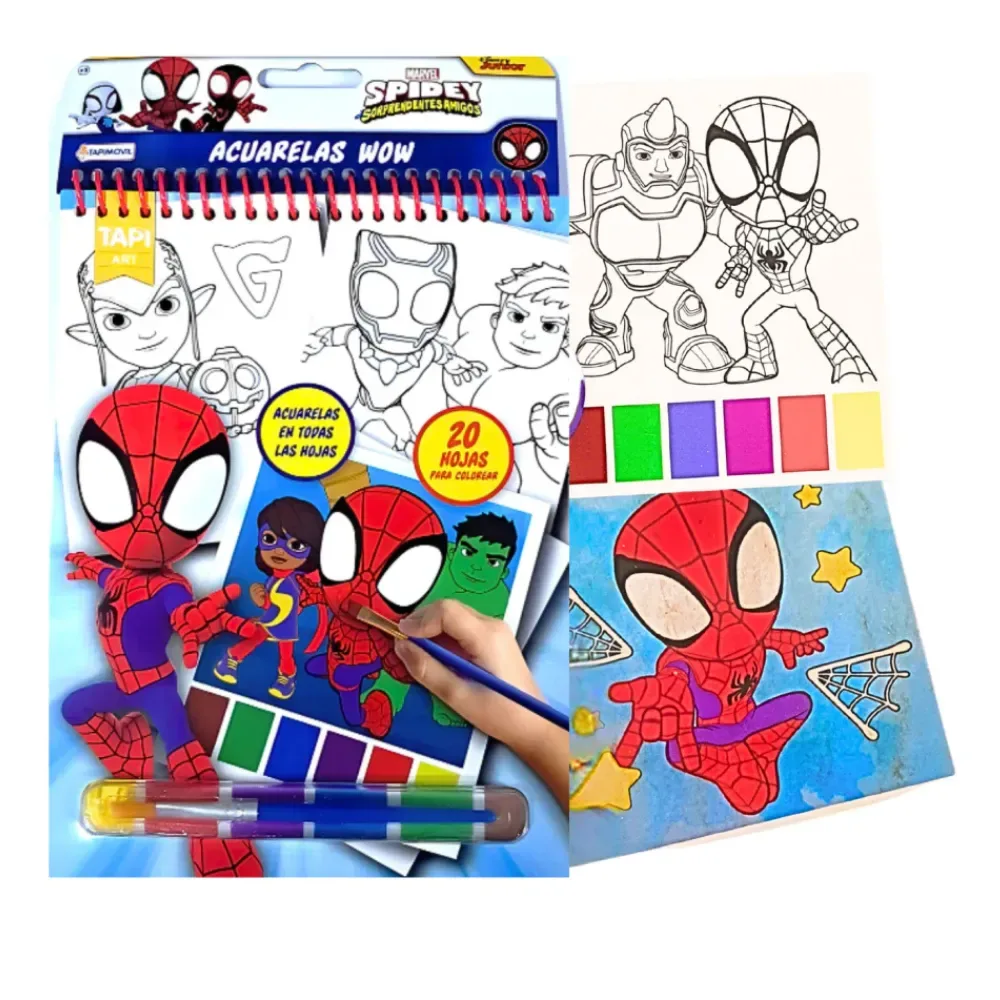 Set De Arte Acuarelas Magicas Wow Spidey4