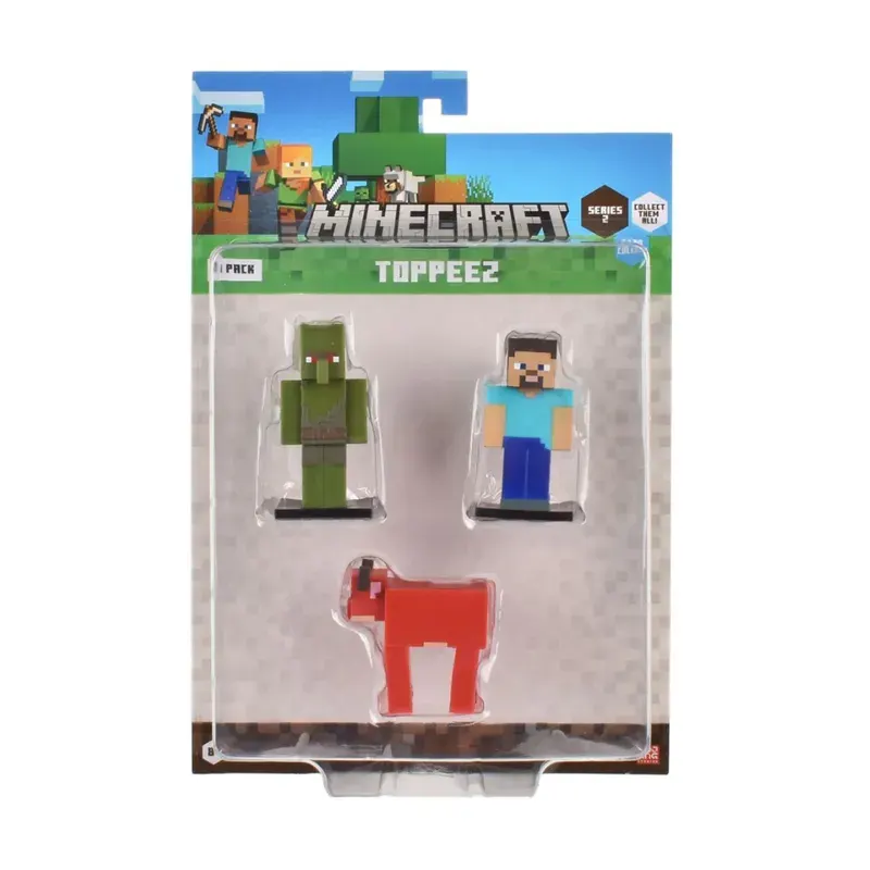 Minecraft Set 3 Figuras Toppeez 6 Cm - Steve4