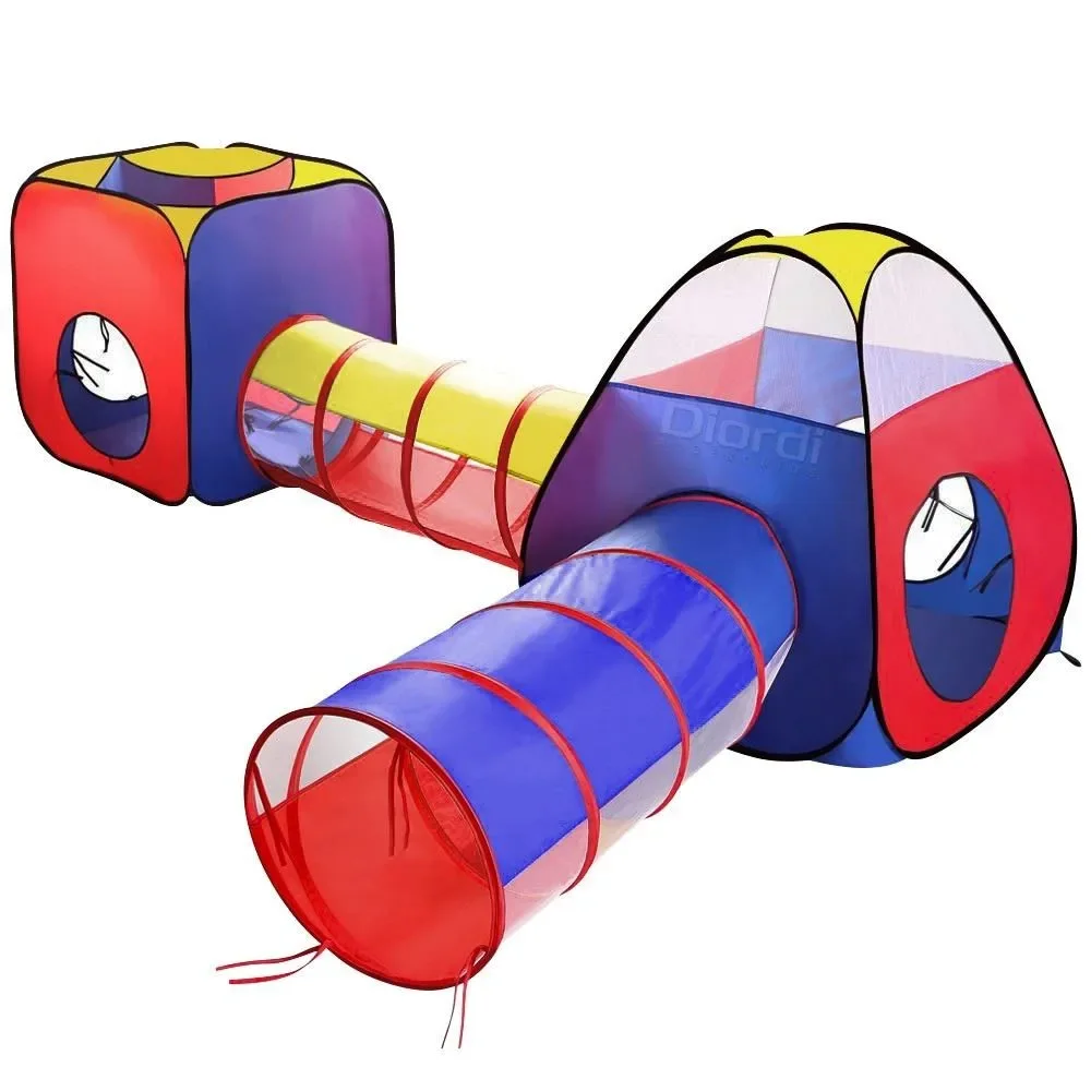 Carpa Circuito 4 En 1 Doble Túnel Juego Para Niños Unisex1