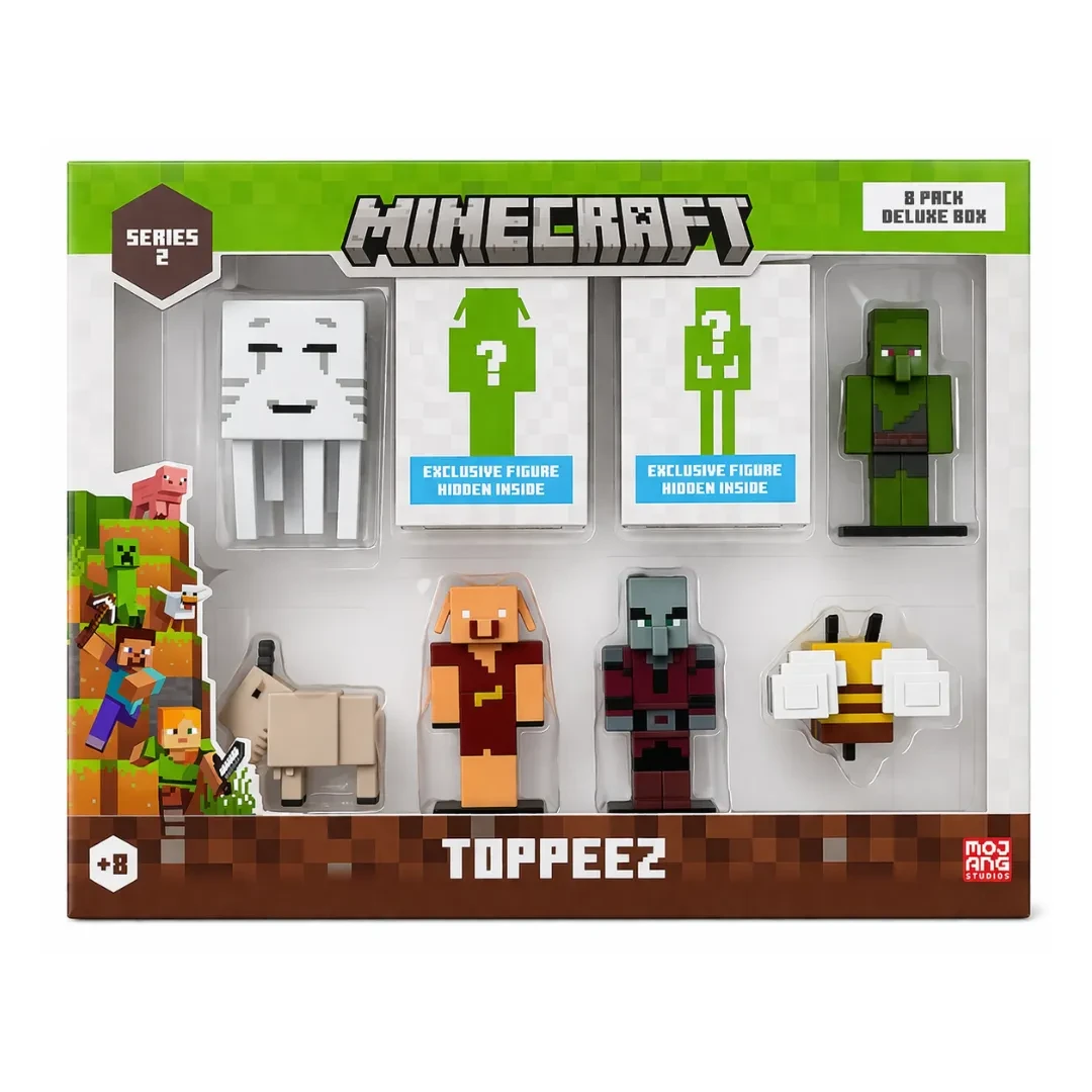 Minecraft Set 8 Figuras Toppeez Deluxe 6 Cm4