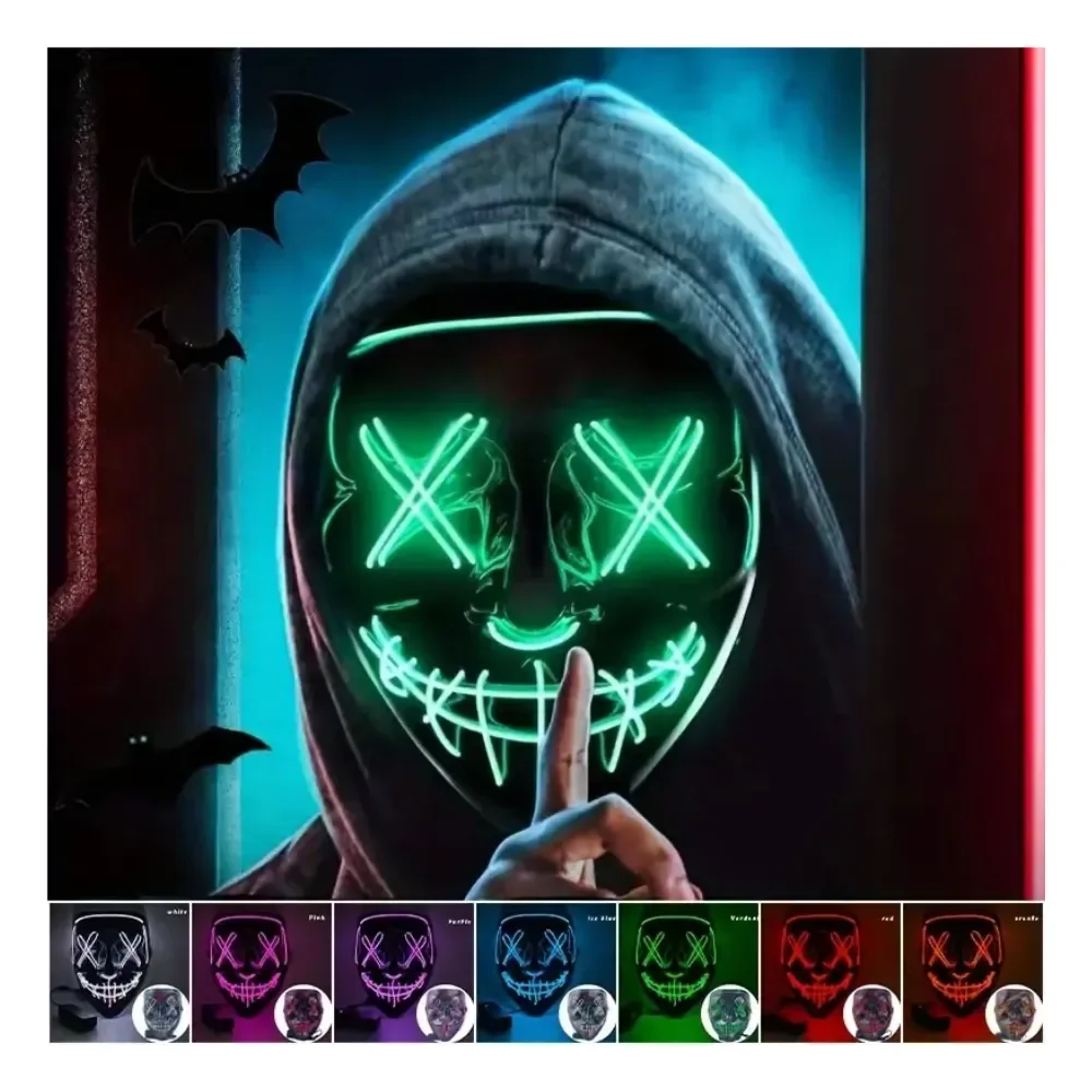 Máscara De La Purga Halloween Terror Led1