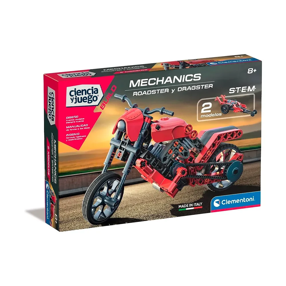 Set de Construcción Mecánica Moto Roadster y Dragster5