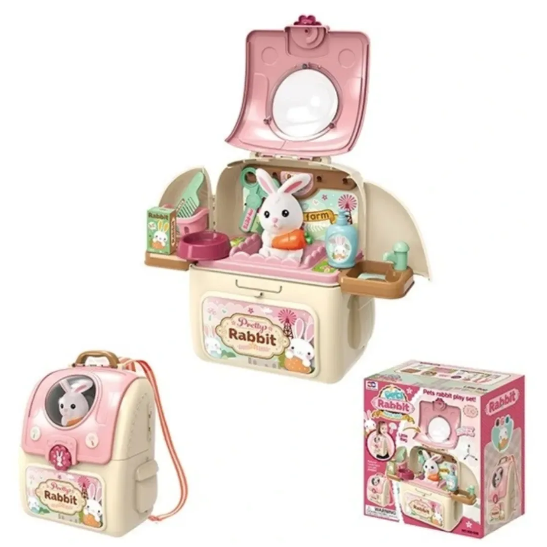 Set De Adorable Conejo En Mochila 2 En 11