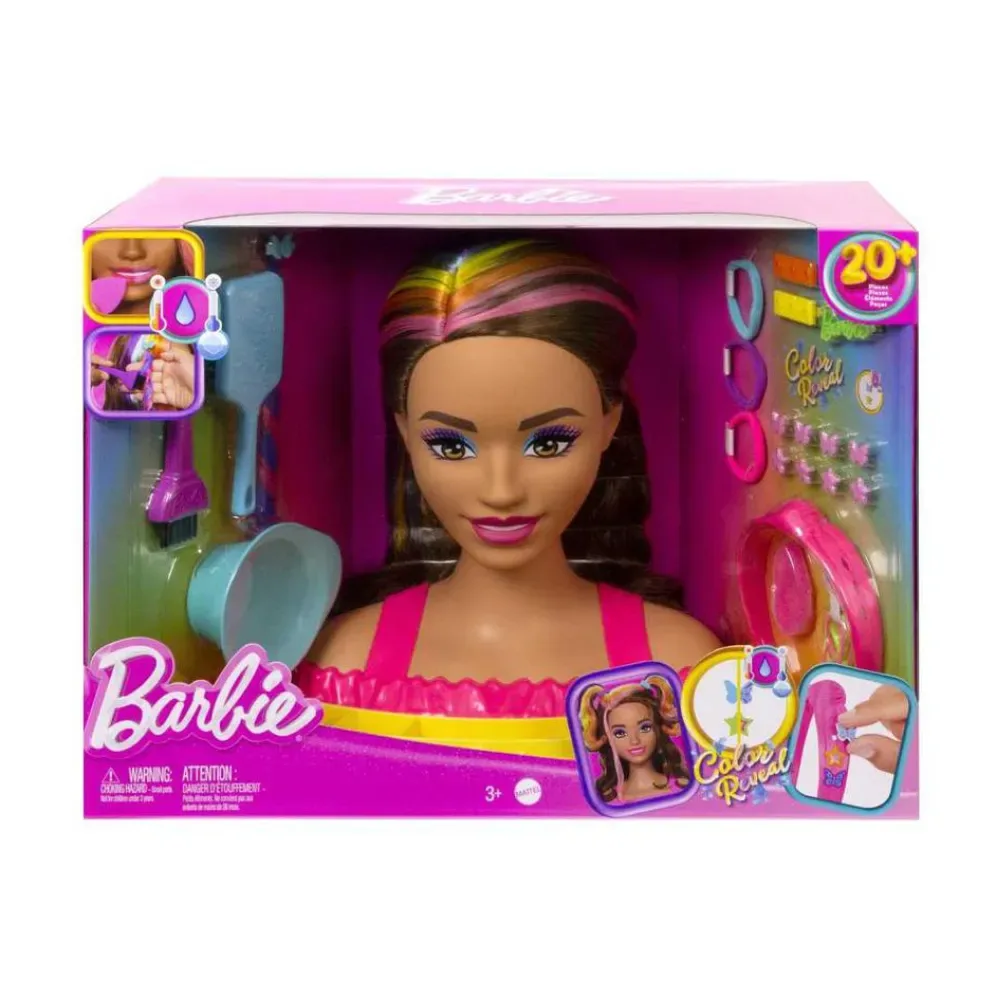 Muñeca Barbie Arcoíris Neón Castaña1