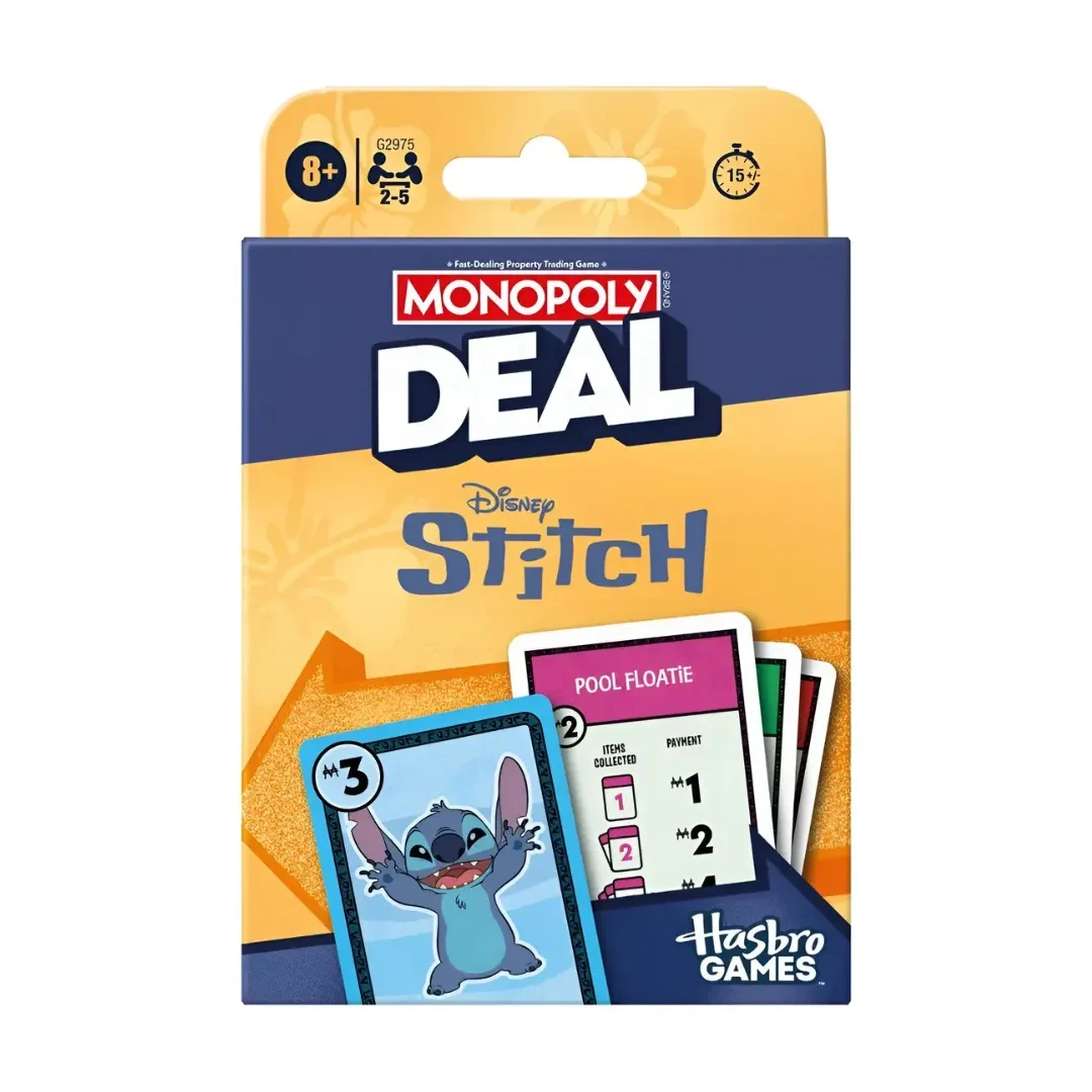 Juego de Cartas Monopoly Deal Stitch Disney Hasbro – Edición Familiar1