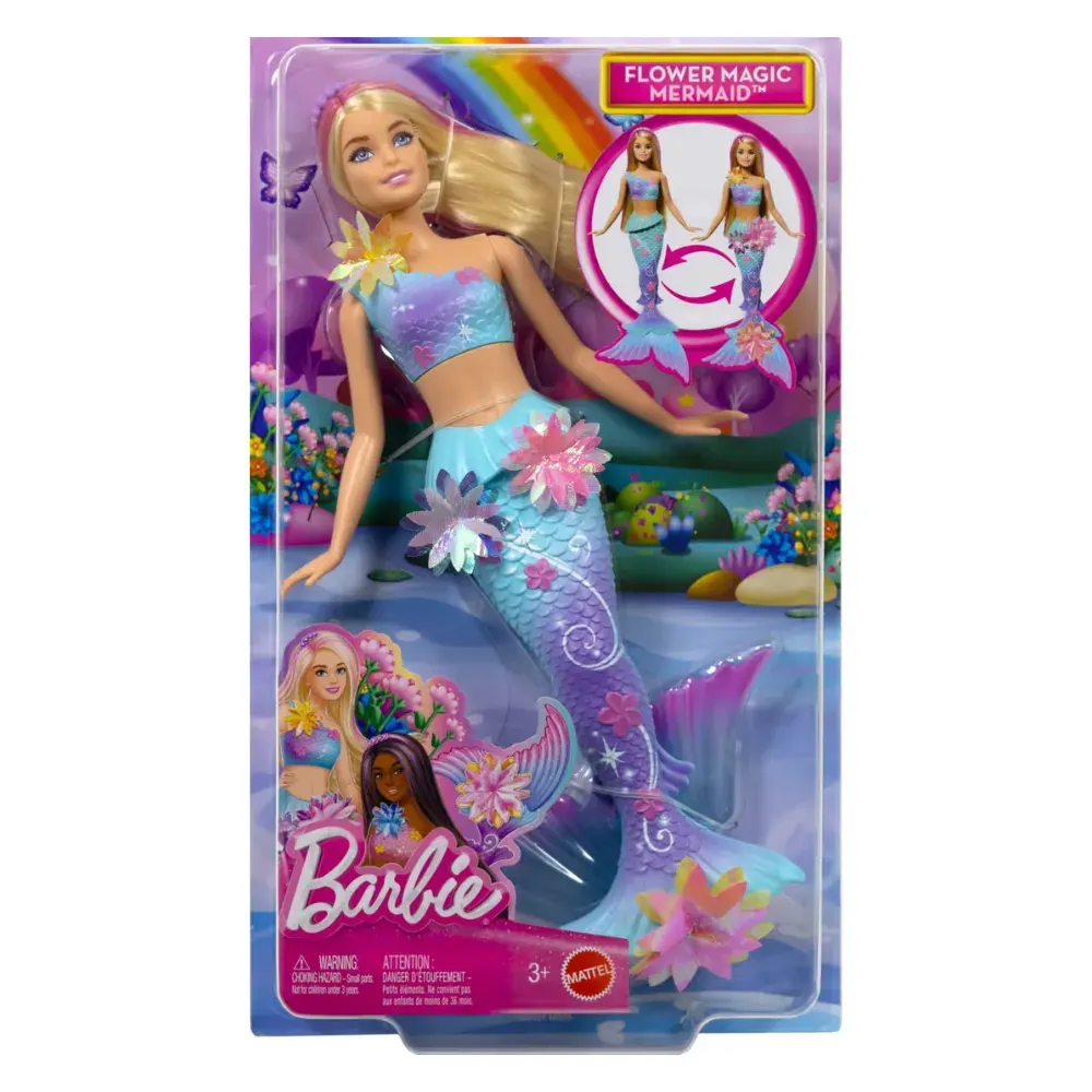 Muñeca Barbie Fantasia Sirena Con Transformación De Flores1
