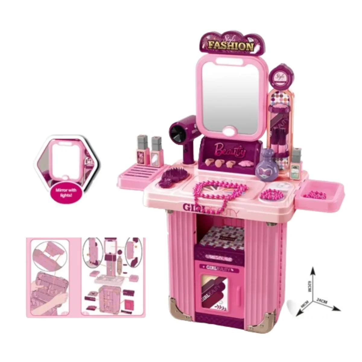 Set de Tocador en Maleta con Ruedas 2 en 11