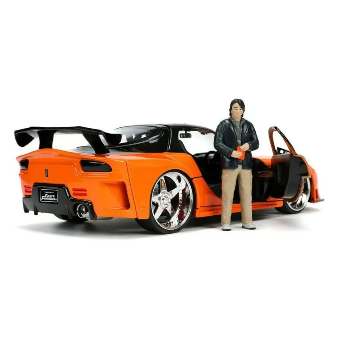 RAPIDOS Y FURIOSOS DIECAST MAZDA RX7 1995 ESCALA 1:24 CON FIGURA5