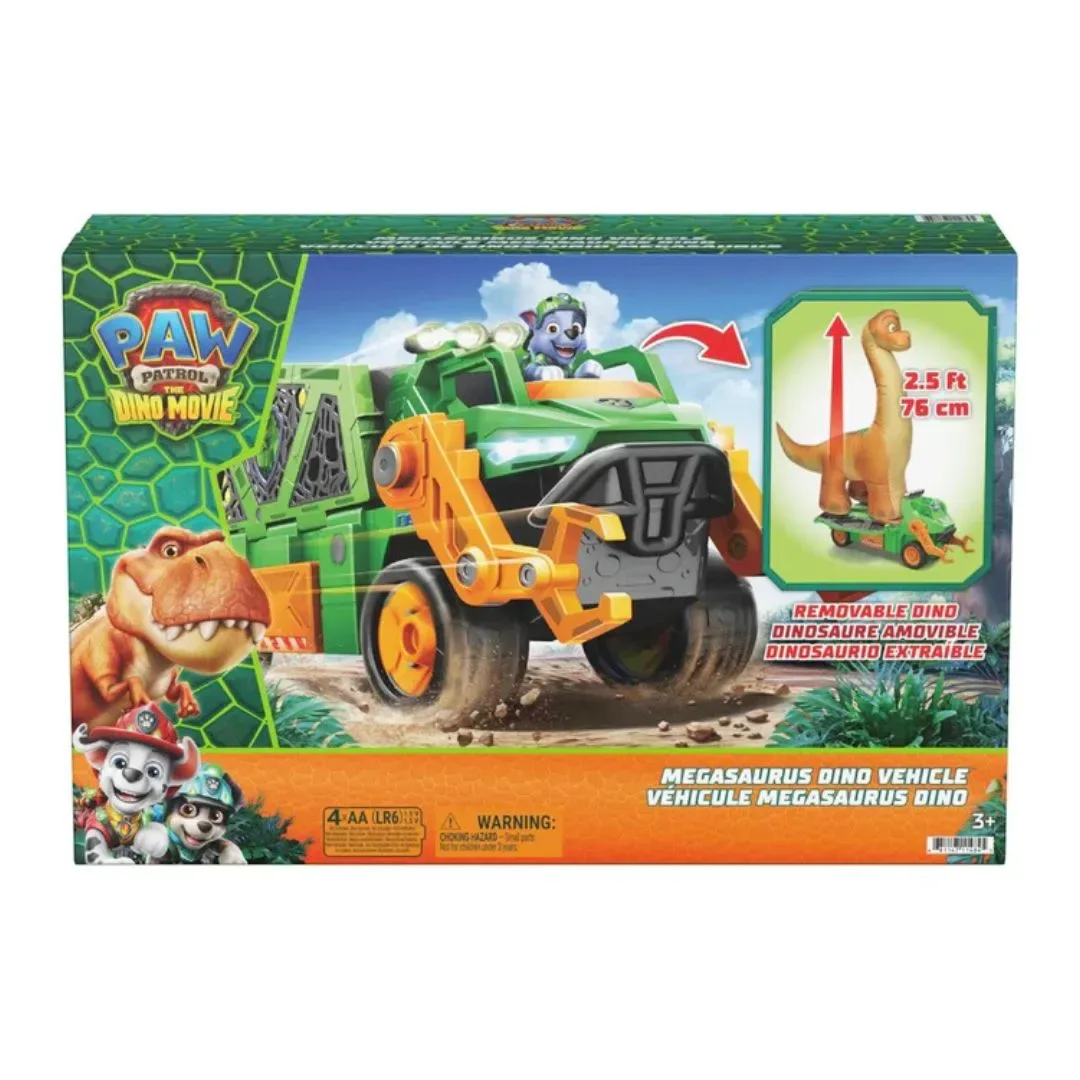 Paw Patrol The Dino Movie vehículo de Dinosaurio Megasaurus con Dinosaurio Inflable6