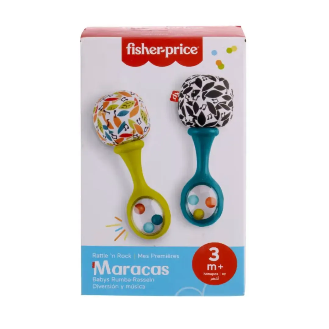 Fisher-Price Baby Sonajas para Bebés Maracas Azul y Verde Diversión y Música1