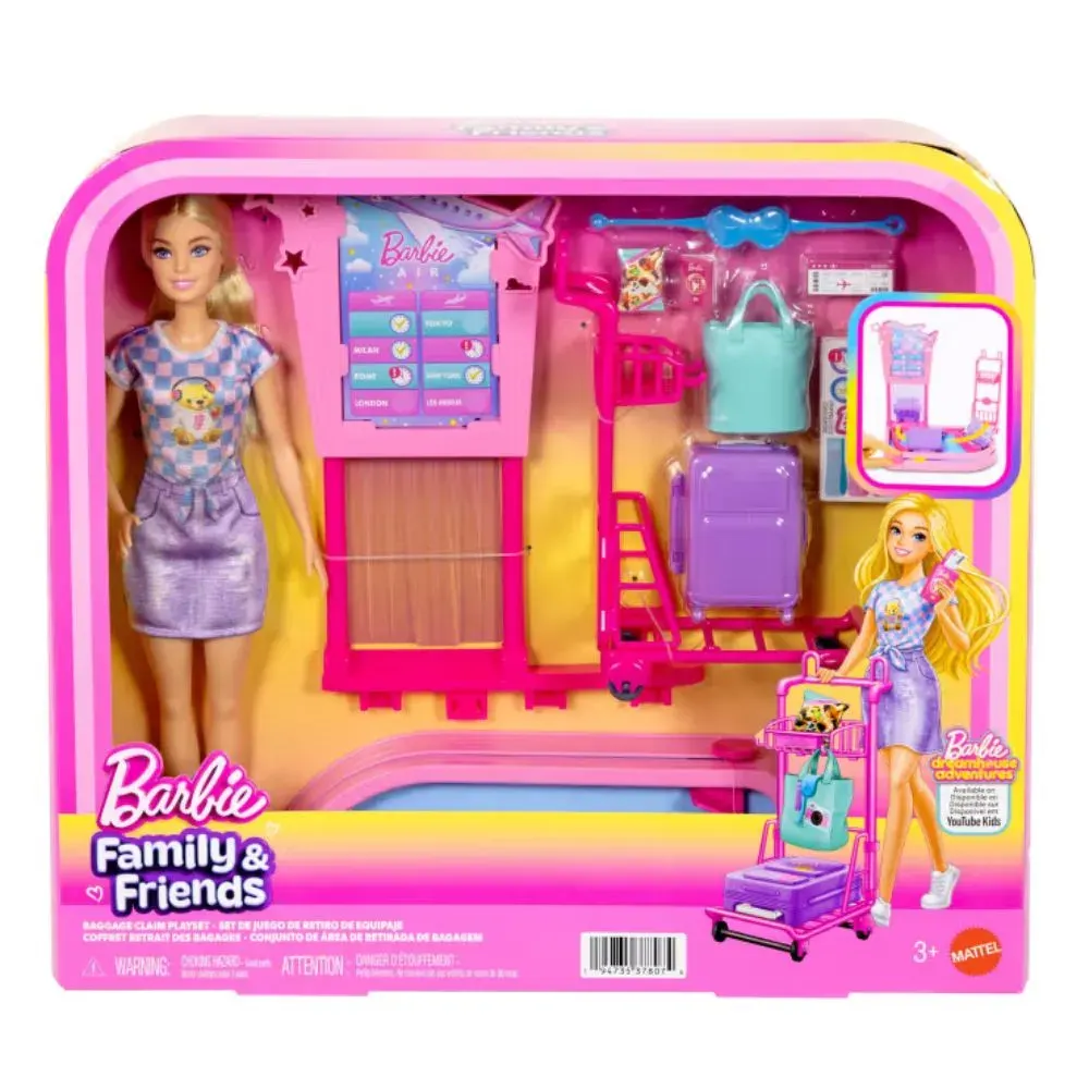 Barbie 'Malibú', Muñeca De Viaje, Conjunto De Recogida De Equipaje Y Accesorios1