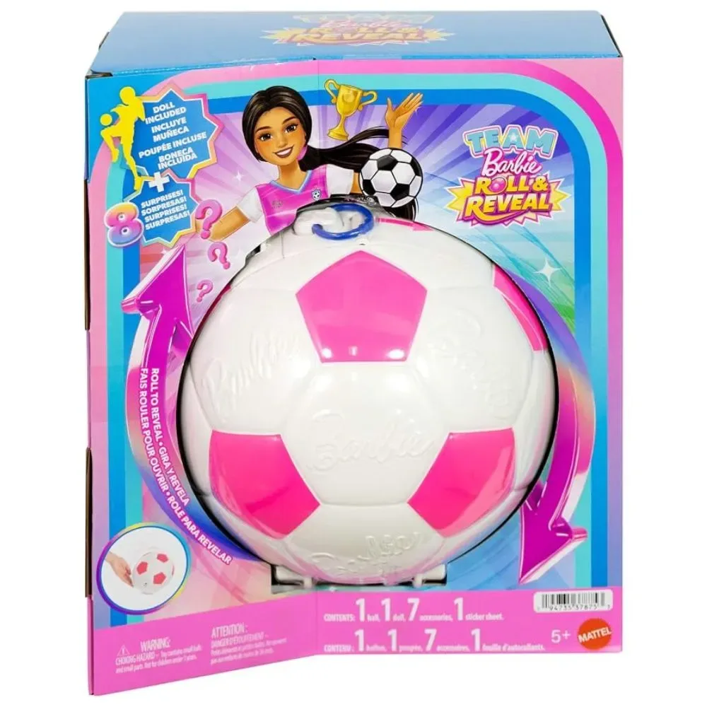 Muñeca Barbie Team Roll & Reveal Jugadora de Fútbol1