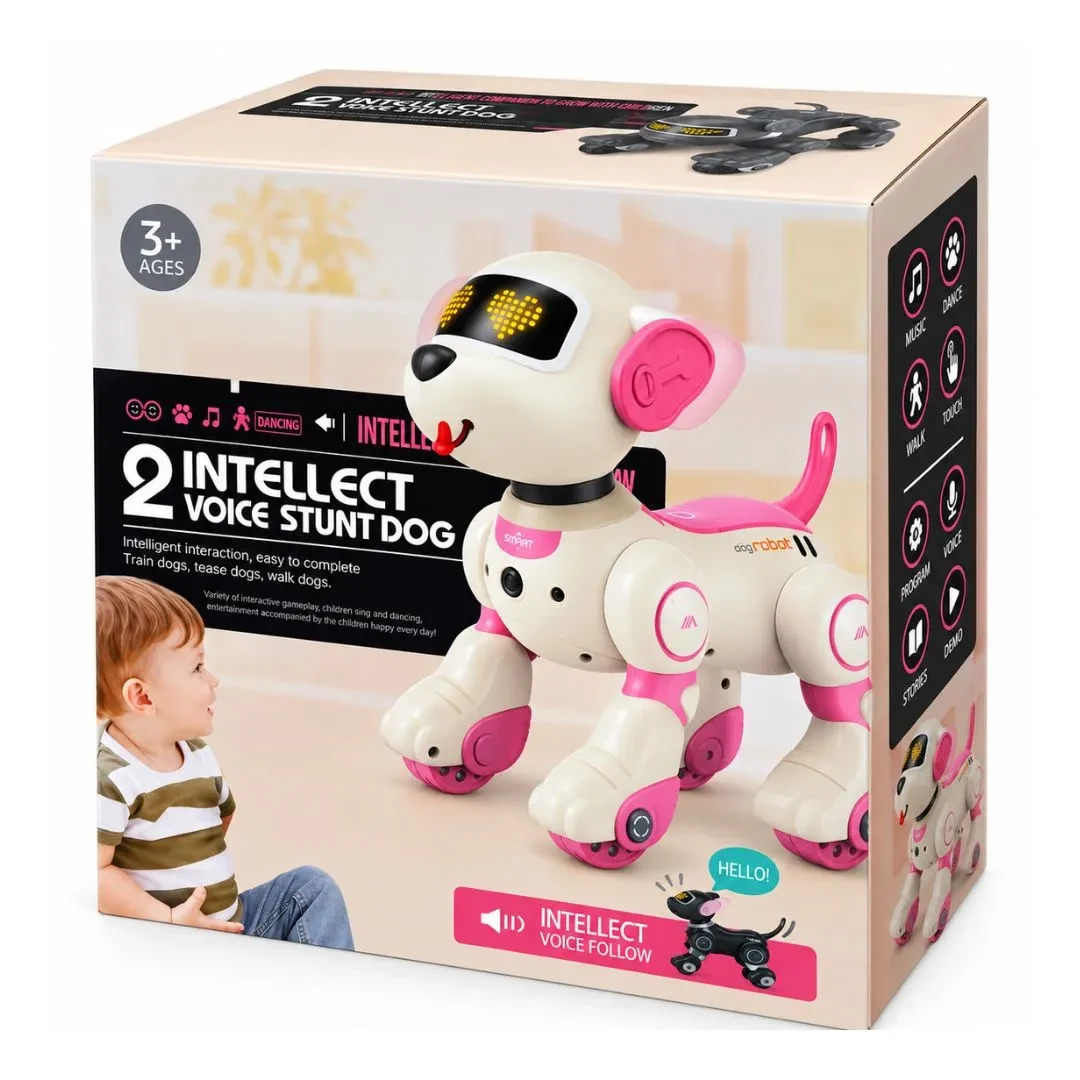 Perro Rosa Electrónico Inteligente Interactivo con Control por Voz y Sensor de Movimiento3