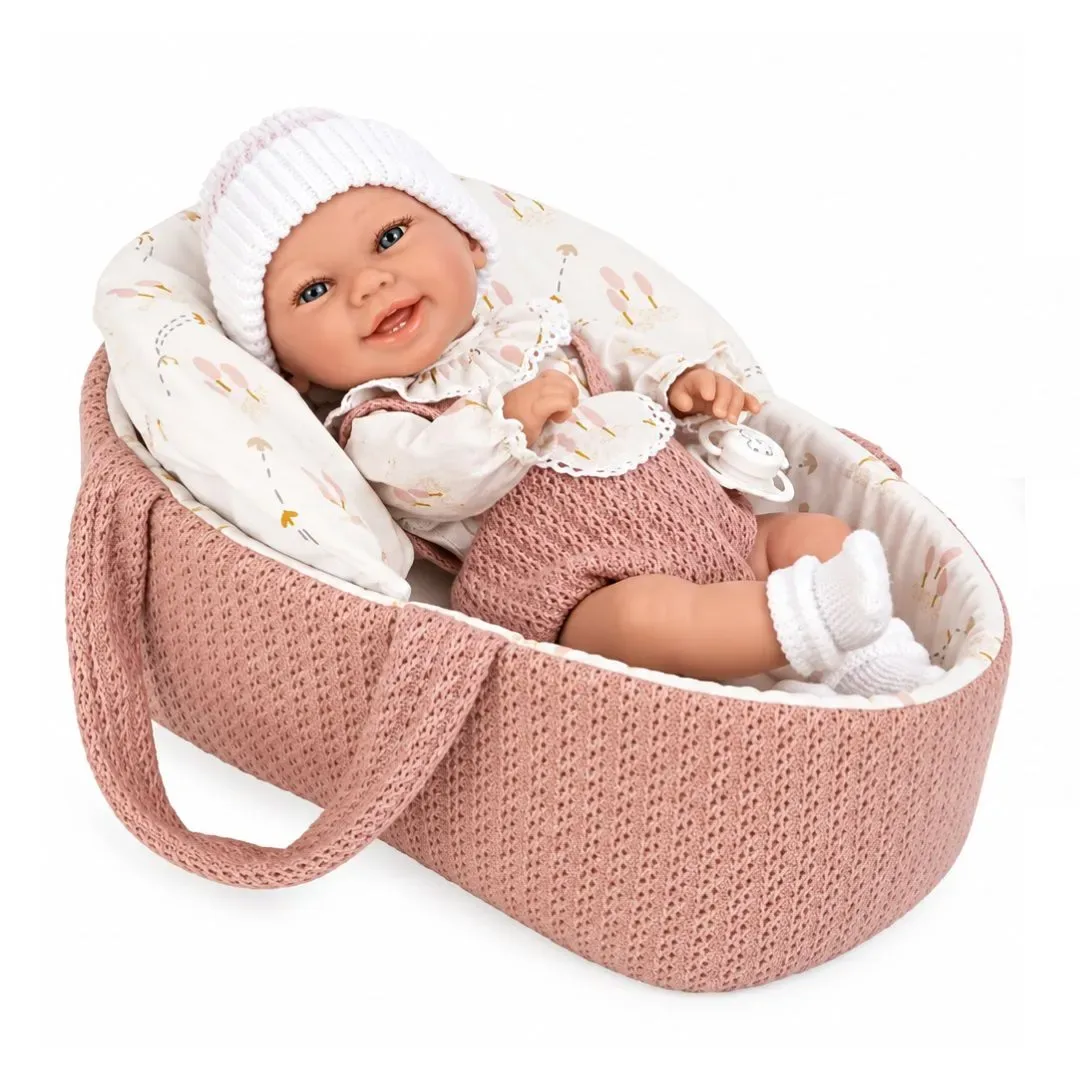 Muñeca Elegance de 33Cm Babyto con Ropita Rosa y Canasta3