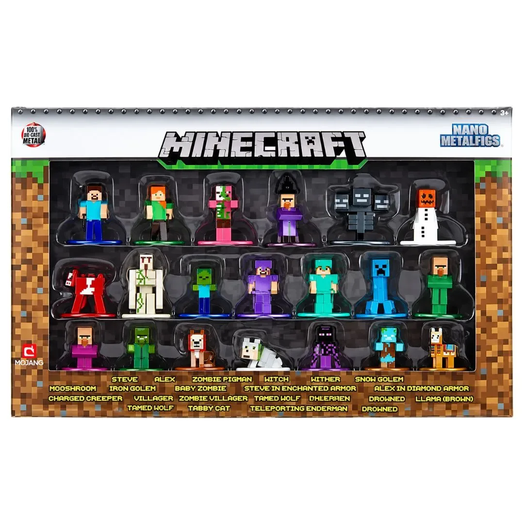 Minecraft Nano Metalfigs Pack de 20 Figuras Metálicas Coleccionables Jada Toys4