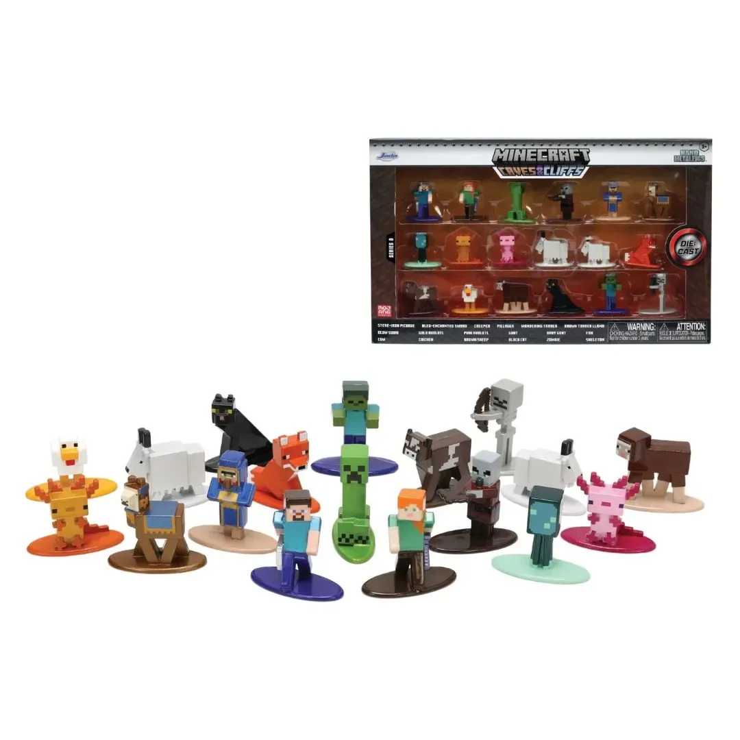 Set de 18 Figuras Minecraft Nano Metalfigs Die-Cast Metal – Personajes y Animales6