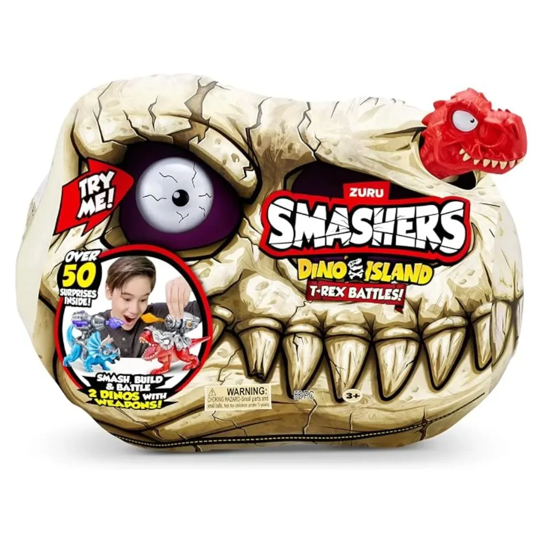 ZURU Smashers Dino Island T-Rex Battles - Cráneo con Más de 50 Sorpresas4