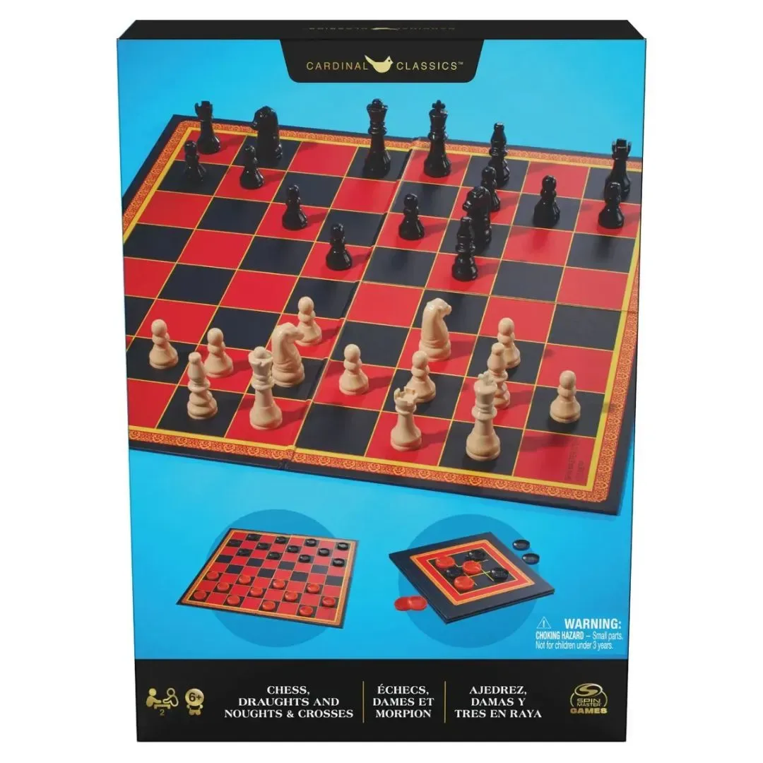 Juego de Mesa 3 en 1 Cardinal Classics - Ajedrez, Damas y Tres en Raya4