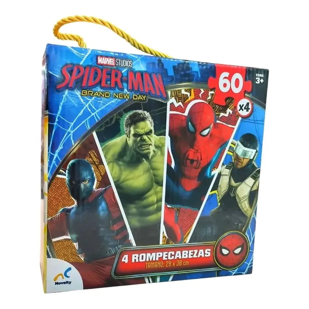 Rompecabezas 4 En 1 Spiderman de 60 piezas1