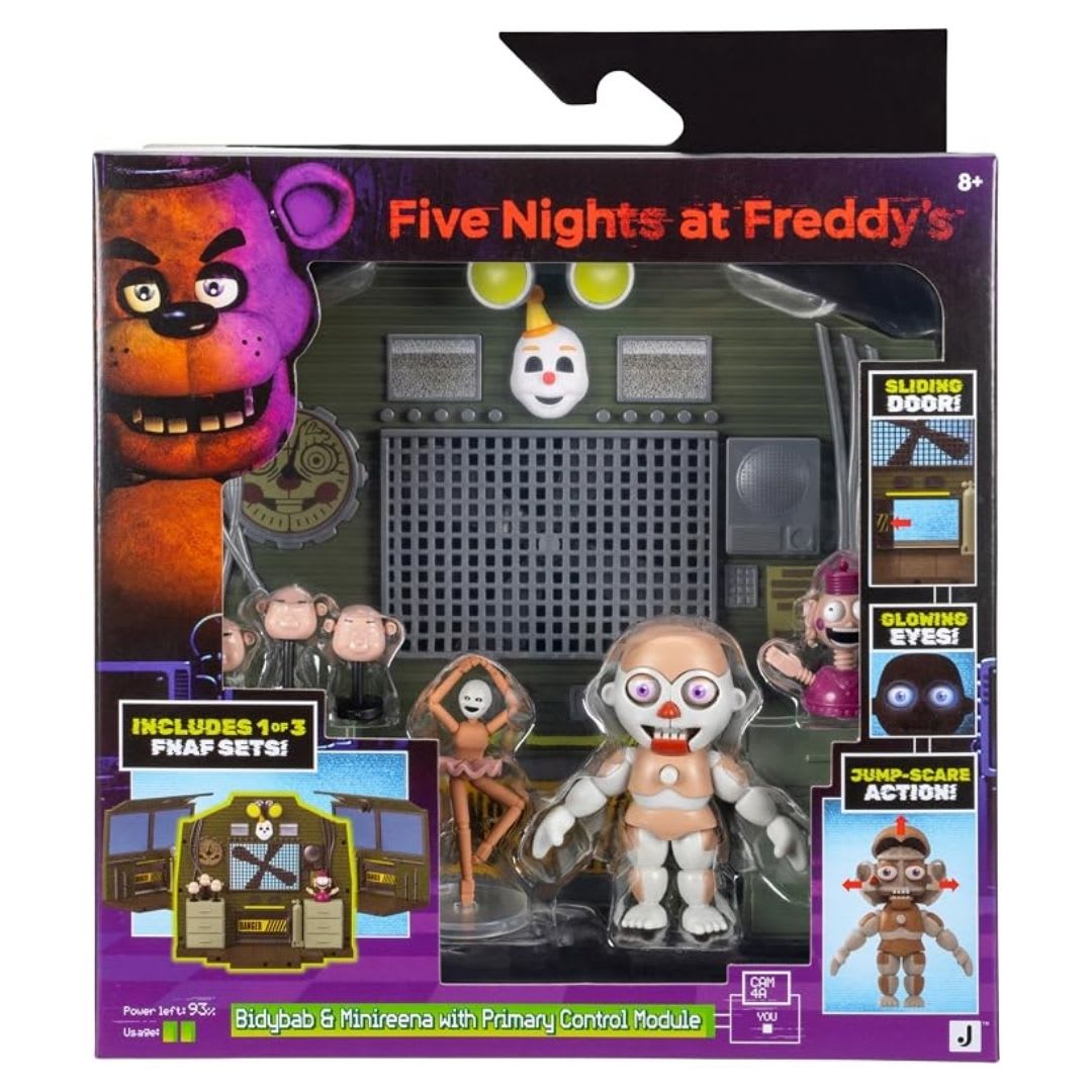 Five Nights At Freddys Set de Figura Bidybab y Mini Reena Módulo de Control con Ojos Brillantes1