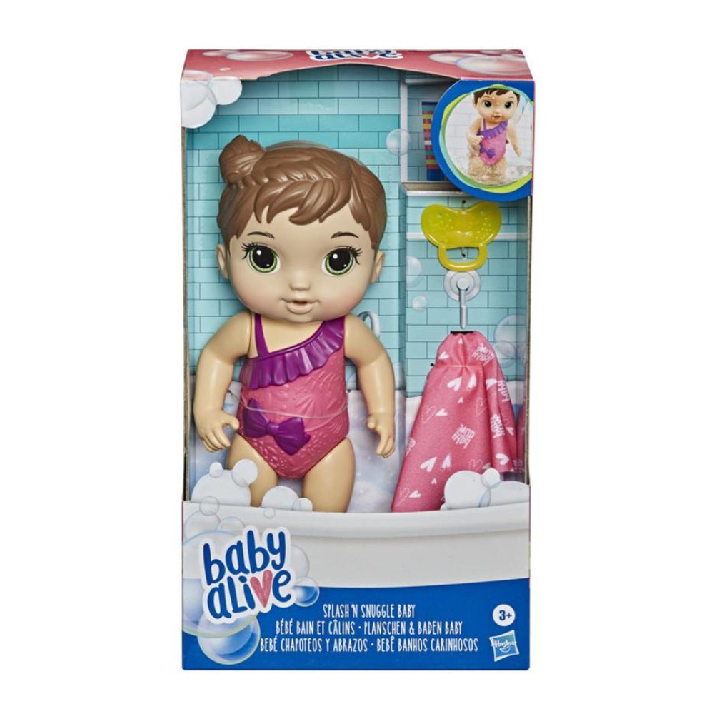 Muñeca Baby Alive Chapoteos y Abrazos Cabello Castaño1