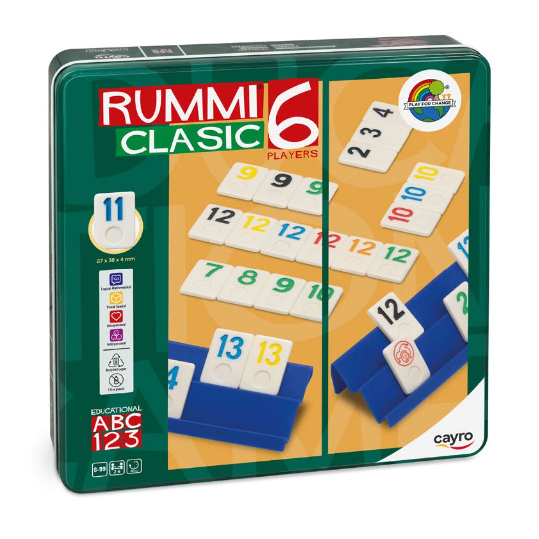Juego de Mesa Rummi Clásico 6 Jugadores Caja de Metal - Cayro1