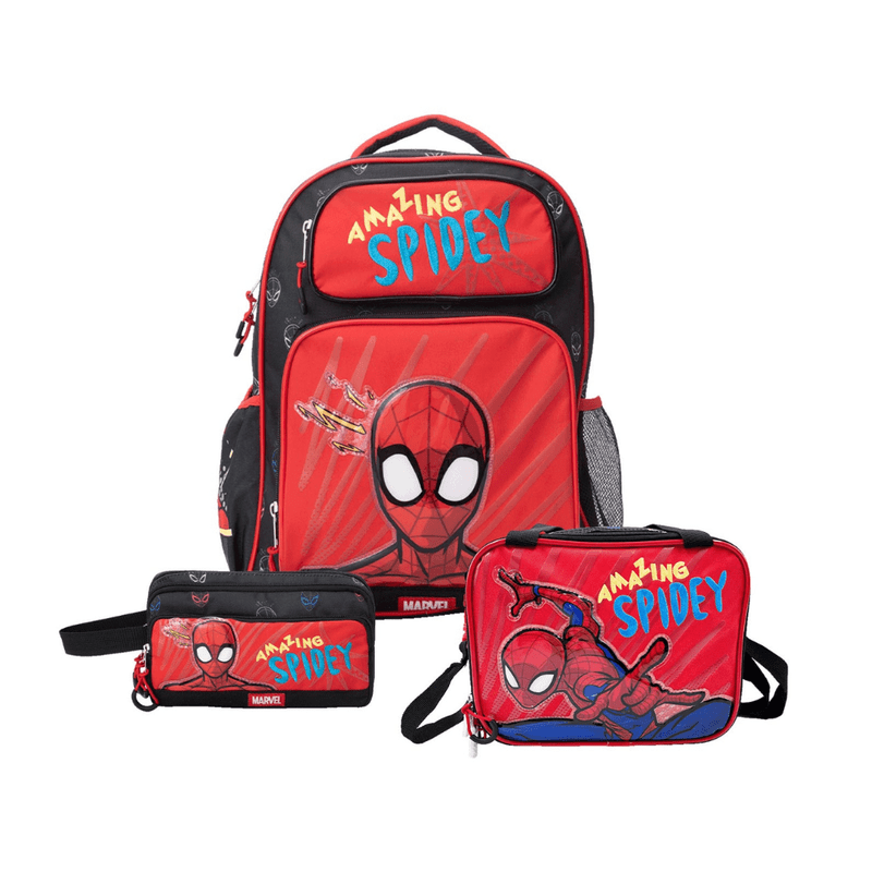 Set Mochila Lonchera Cartuchera Spiderman Colección F1