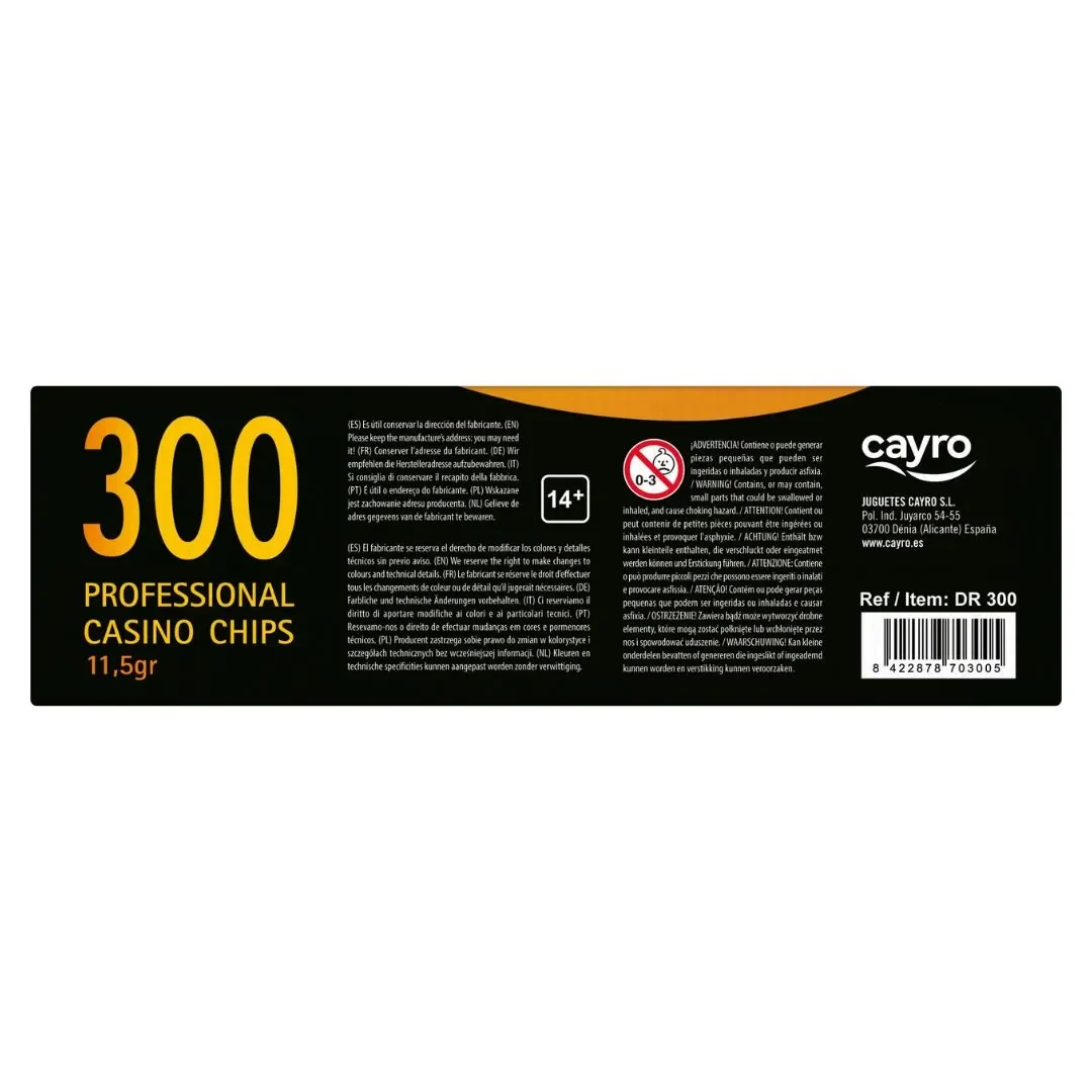 Maletín Metálico Póker con 300 Fichas de 11.5gr - Cayro3