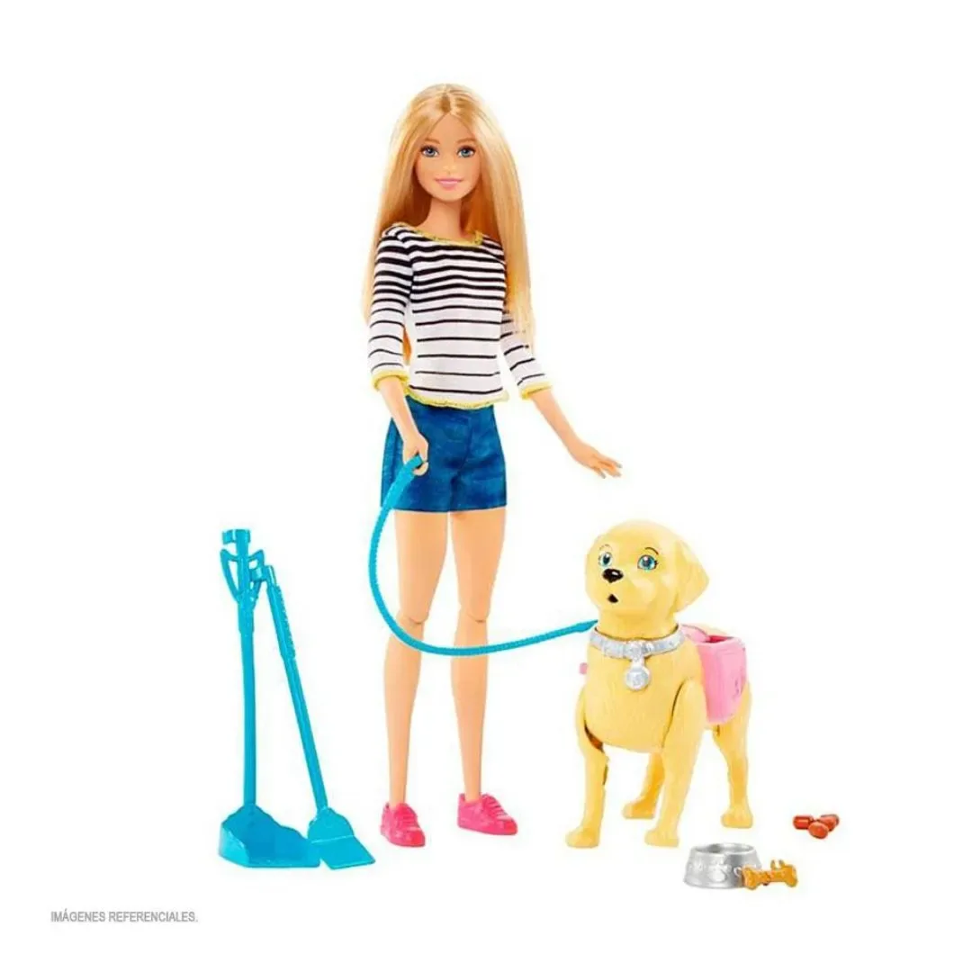 Muñeca Barbie Paseo de Perrito Mattel2