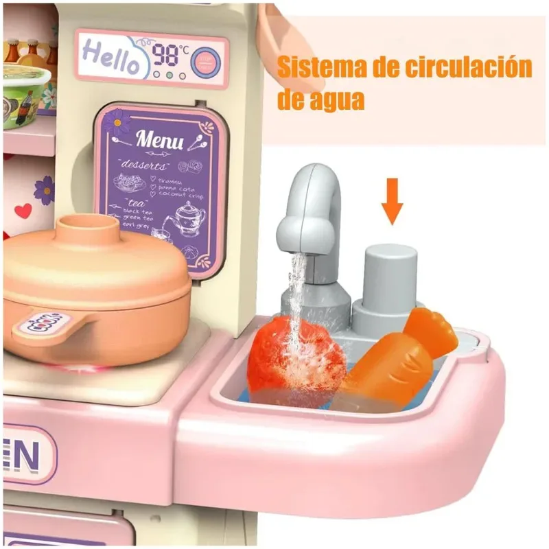 Set De Cocina Home Kitchen 39 piezas Con Vapor Y Luces3
