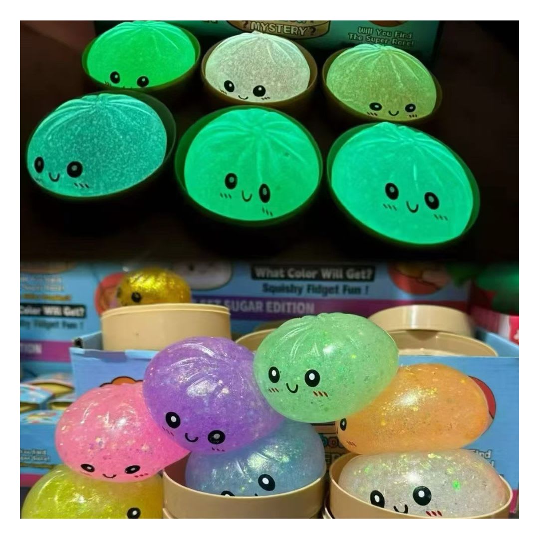Dumpling Escarchado Squishy Con luz Led Antiestrés Coleccionable Surtido3