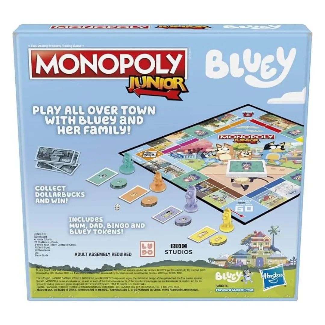 Monopoly Junior Bluey Edición Hasbro Juego De Mesa5